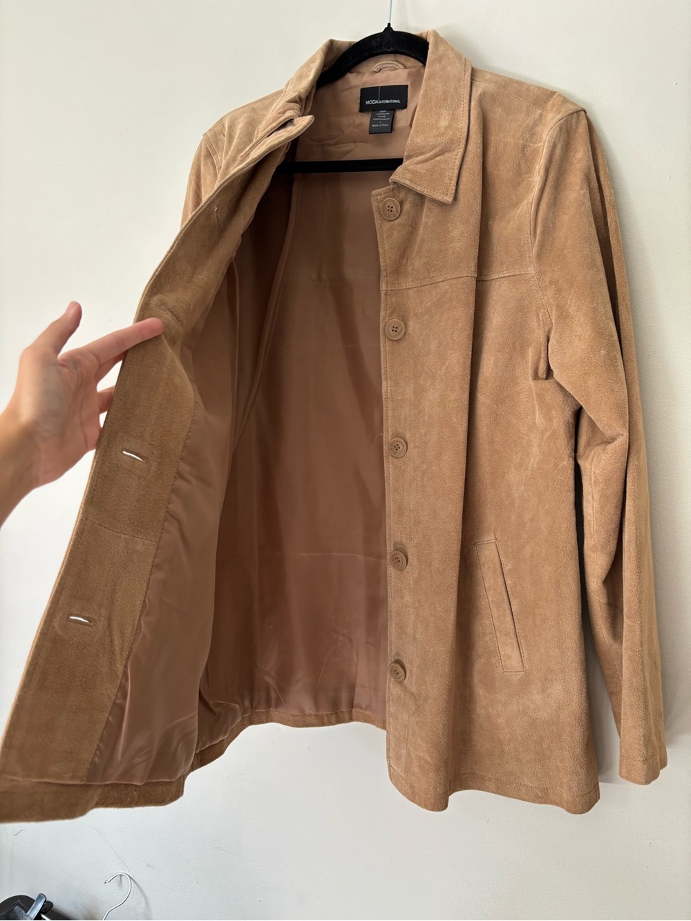 Y2K Streetwear Tan Suede Boho Button Up Western Midi Jacket - Extra Large Tall